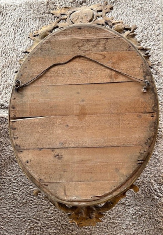 Image 1 of Rare antique oval mirror
