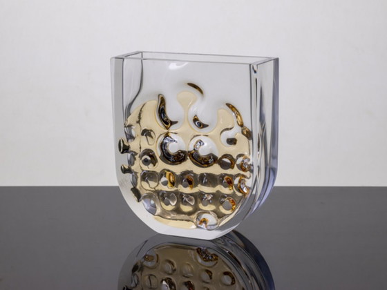 Image 1 of Große Kristallglasvase von Ladislav Oliva, Exbor, um 1970