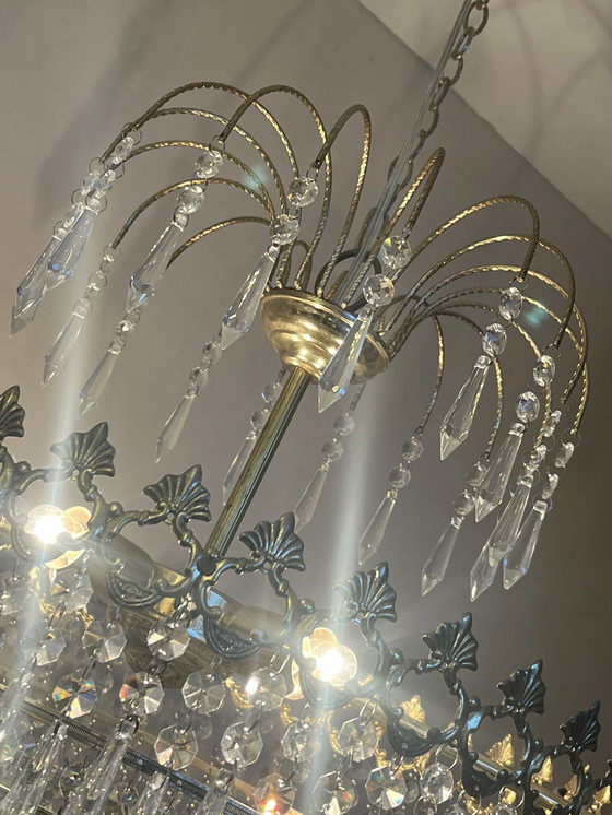 Image 1 of Lustre suspendu en cristal vintage style années 1920