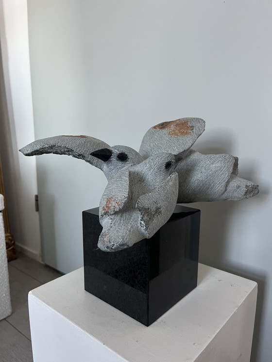 Image 1 of Scultura Inseparabili Katsvansa uccelli piedistallo