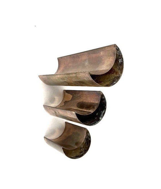 Image 1 of Set aus 3 versilberten Vasen aus der Mitte des 20. Jahrhunderts, GiBi Italien, 1970er Jahre