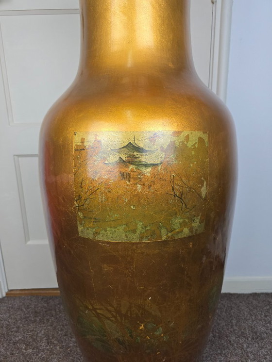 Image 1 of Grande vaso cinese dorato, porcellana cinese