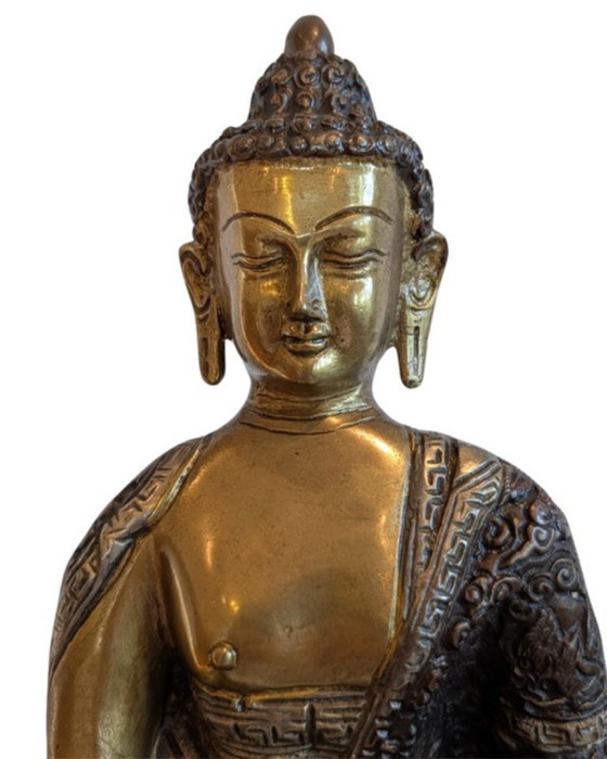 Bouddha Shakyamuni népalais antique doré au feu – 104 – Objets déco, Bronze, Gold (photo 9 of 11)