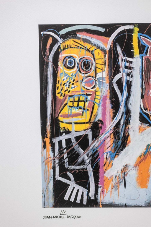 Jean-Michel Basquiat. Nummerierter Farbsiebdruck. 1990er Jahre.