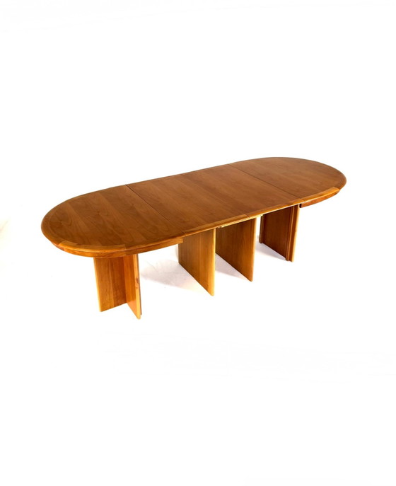 Vintage XXXL extendable teak dining table '80s (350cm!), Wood, Metal, Brown (photo 10 of 15)