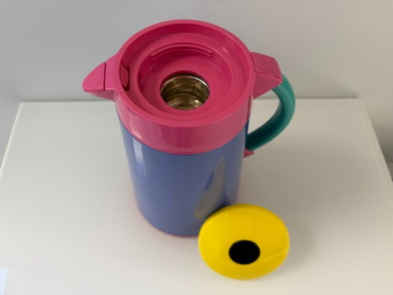 Vintage 80s colorful Memphis design thermos, Crockery, Plastic, Glass, Multi Color (photo 9 of 16)