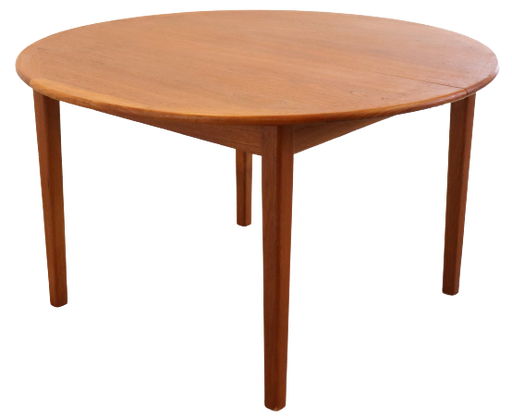 Ronde verlengbare eettafel Krailling Deens design vintage