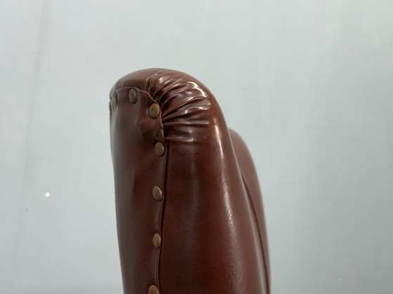 Image 1 of Sillón italiano de cuero sintético de mediados de siglo de la década de 1950