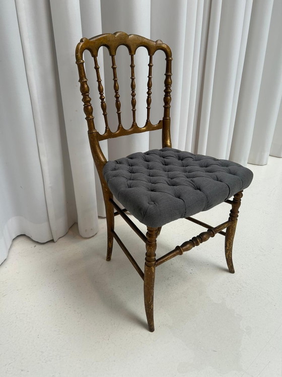 Napoleon Salonstuhl 4 Stück – napoleon salon stoel, Esszimmerstühle, Wood, Velvet (photo 4 of 8)
