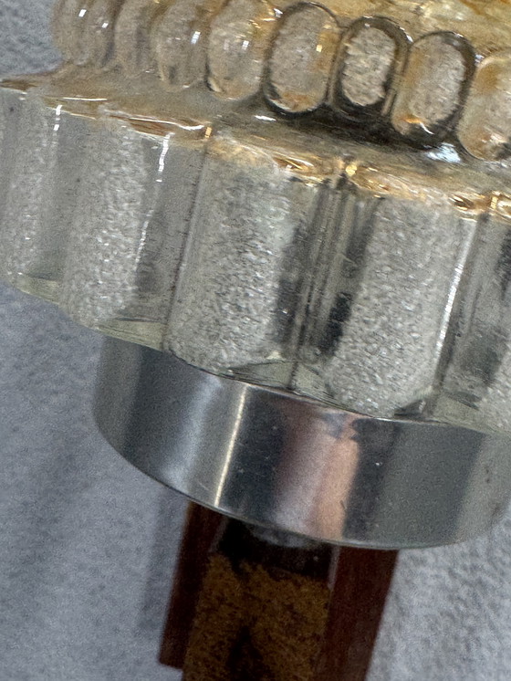 Image 1 of Vintage wall lamp with glass and wood