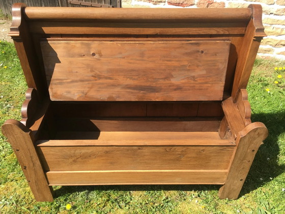 Oak and cherry chest bench – Benches, Vintage (photo 2 of 12)