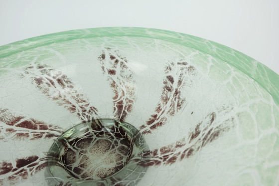 Image 1 of grote WMF art deco ikora glazen KOM karl wiedmann jaren 30 groen en donkerrood