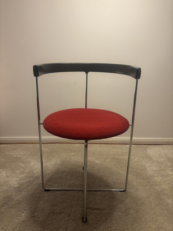 Image 1 of Ensemble de 4 chaises design vintage Soley Kusch & Co, rouge/chrome
