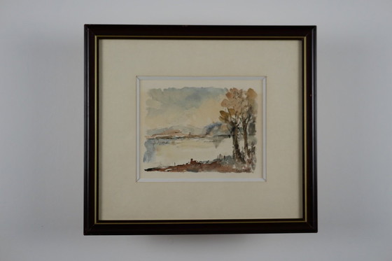 Image 1 of RAY DAVID, Autumn Landscapes. Pair of framed watercolors.