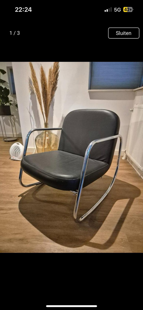 Image 1 of Bauhaus design - rocking chair - black - top condition