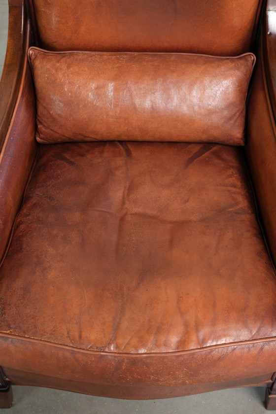 Charaktervoller Schafsleder Art Deco Design Sessel mit herrlich bequemem Sitz und schönen warmen Farben (photo 6 of 13)