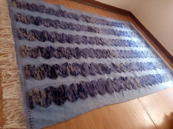 Tappeto marocchino tessuto a mano - motivo blu navy - lana - 300 x 196 cm – Tappeti, Wool, Cotton (photo 6 of 7)