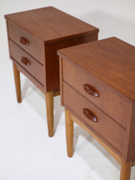 Image 1 of Set di comodini con cassetti in teak, stile vintage danese anni '60.