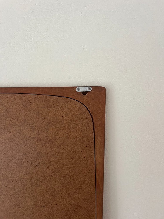 Image 1 of Vintage Deense teakhouten spiegel met organische randen - spiegel uit het midden van de 20e eeuw