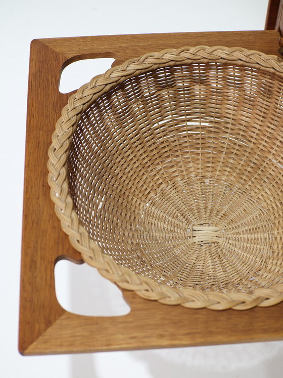Tavolo da cucito Hans Wegner AT33 Andreas Tuck in teak e rovere, danese, anni '50 – Tavolini, Wood, Vintage (photo 7 of 12)