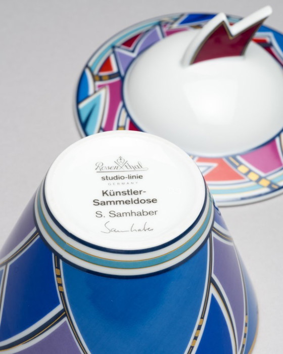 Image 1 of Rosenthal - Solveig Samhaber - Box - Künstler-Sammeldosen "Artist Collection Boxes" series Porcelain Post-modern Memphis-Era