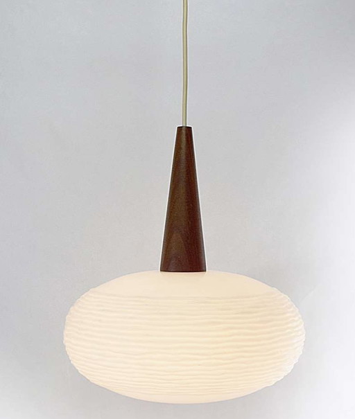 Vintage Louis Kalff "Edam" Hanglamp By Philips - Jaren '60 – hanglampen, Glass, Wood