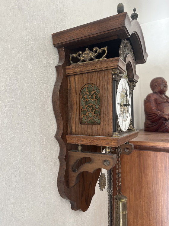 Image 1 of Antique/Vintage Original Dutch Sallander Clock of Solid Wood