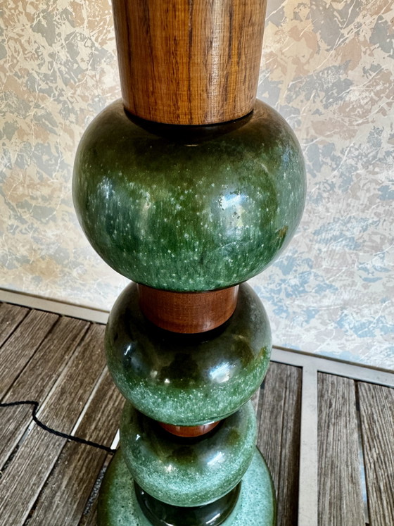 Image 1 of Kaiser Leuchten ceramic and wood lamp