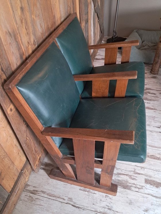 Sièges de cinéma vintage – Bancs, Wood, Leather (photo 4 of 4)
