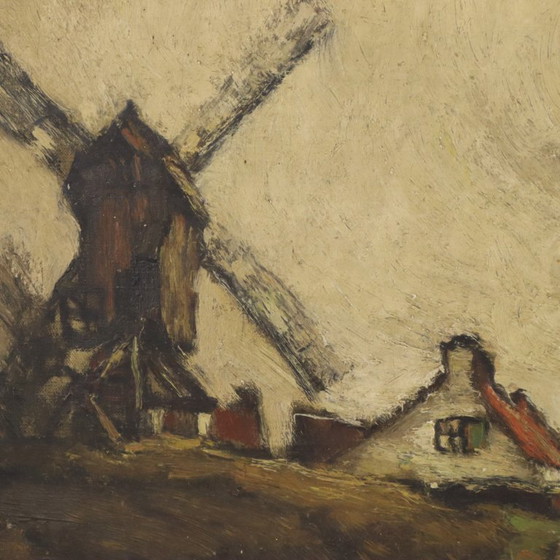 Charming Farm Landscape Painting Signed Wittouck 60x80cm – Paintings & Drawings, Canvas, Vintage (photo 6 of 15)
