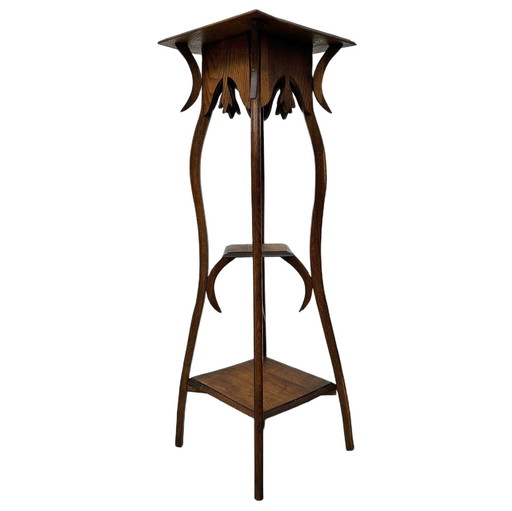 Antique Art Nouveau pedestal 3-tier plant table Jugendstil deco 19th century