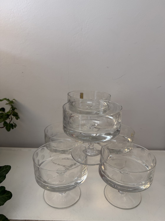 Image 1 of Set aus 6 Kristall-Coupégläsern Iris