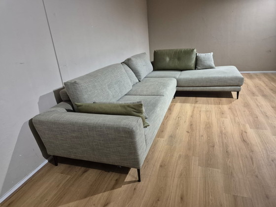 Image 1 of Montel Hampton - Corner sofa - Gray - Green - Fabric - Design