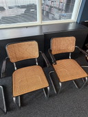 6x - Originele Vintage Thonet Stoelen S 64 V - Marcel Breuer Met Armleuningen