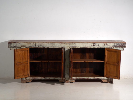 Antique lacquered altar sideboard in pine wood – China, circa 1900 – Brass (photo 40 of 40)