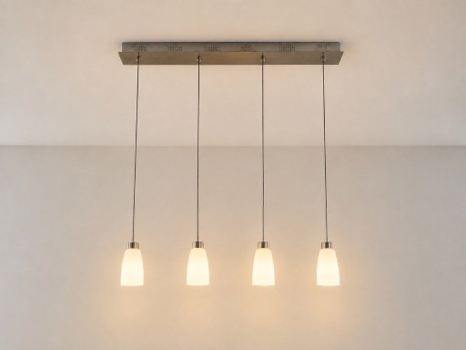 Vintage Ligne Roset 4-lichts hanglamp opaal glas tulpdesign