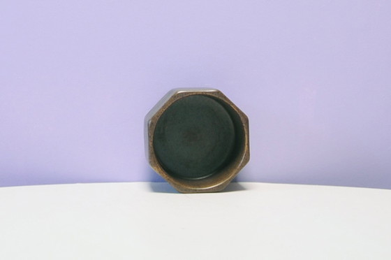 vintage groene zeshoekige schaaltje, Schalen, Keramiek, Modern (foto 4 van 5)