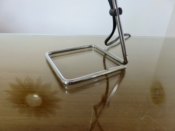 Image 1 of Chrome-plated metal and red ABS plastic lamp, 1970s/80s
