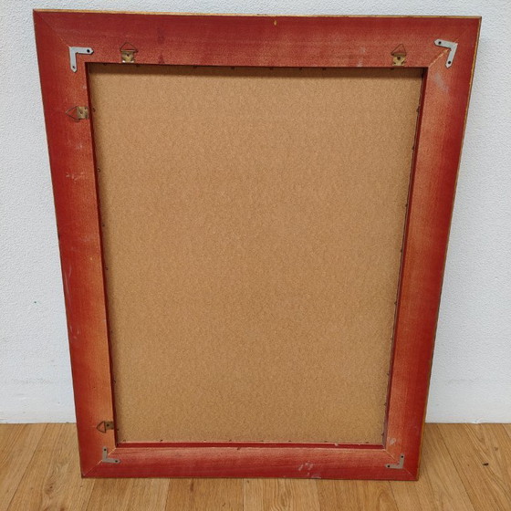 Image 1 of Vintage goudkleurige facet geslepen Regency spiegel schouwspiegel