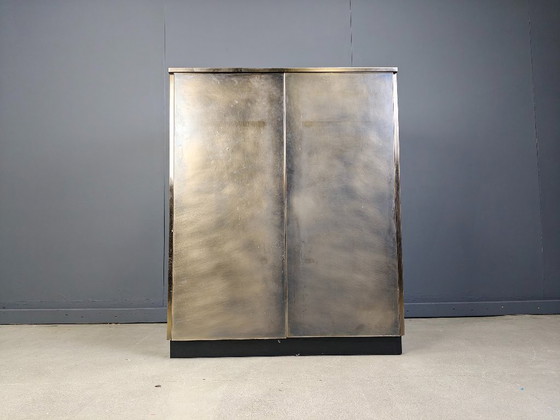 Image 1 of Barschrank aus Messing von belgochrom, 1980er Jahre