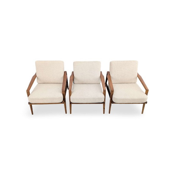 3x Poltrone Vintage Midcentury Noce anni '60 easy chair – Legno (photo 2 of 10)