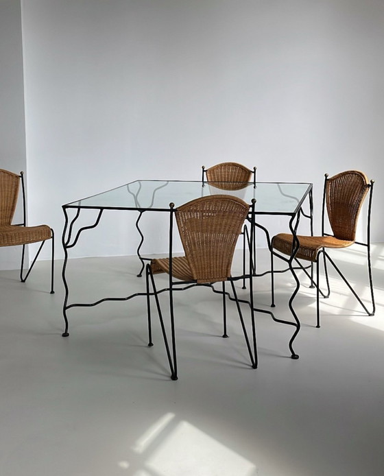 Image 1 of Chaises en rotin vintage 5x