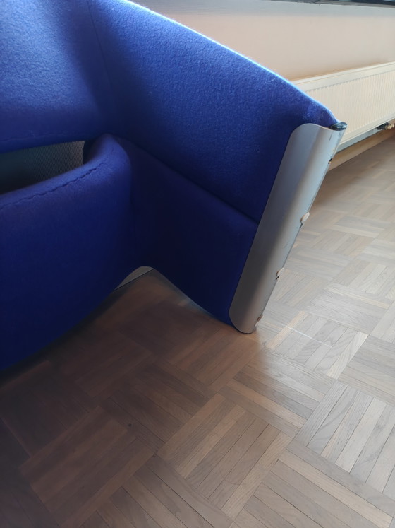 Artifort F598 Groovy Fauteuil Blauw In Perfecte Staat. Pierre Paulin. – Aluminium, Textile (photo 7 of 7)