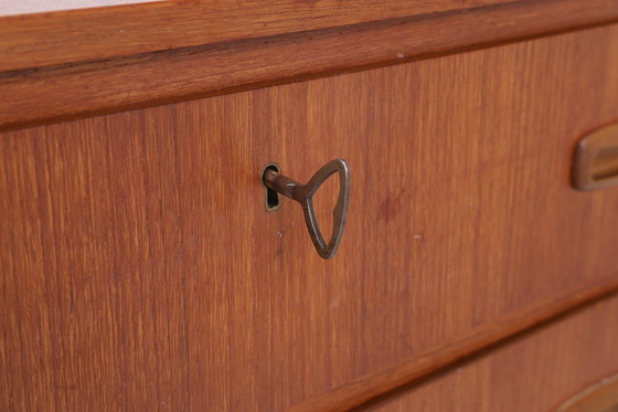 Image 1 of Vintage teakhouten ladekast | Mid Century houten opbergkast 60s mannen ladekast #08-05