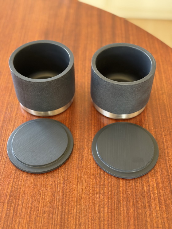 Image 1 of Blomus ARA set of 2 storage boxes – black anthracite modern design