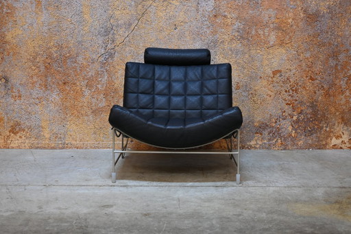Poltrona di design Leolux Volare in pelle nera