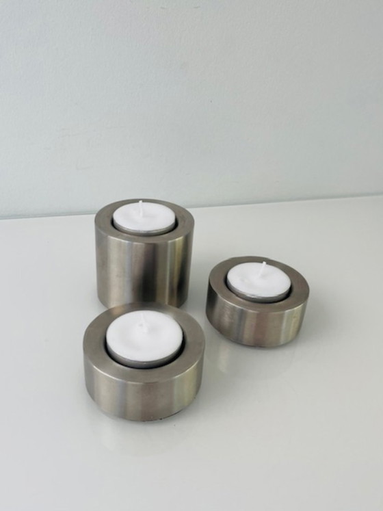 Image 1 of Ensemble de 3 chandeliers design Brabantia – acier inoxydable brossé