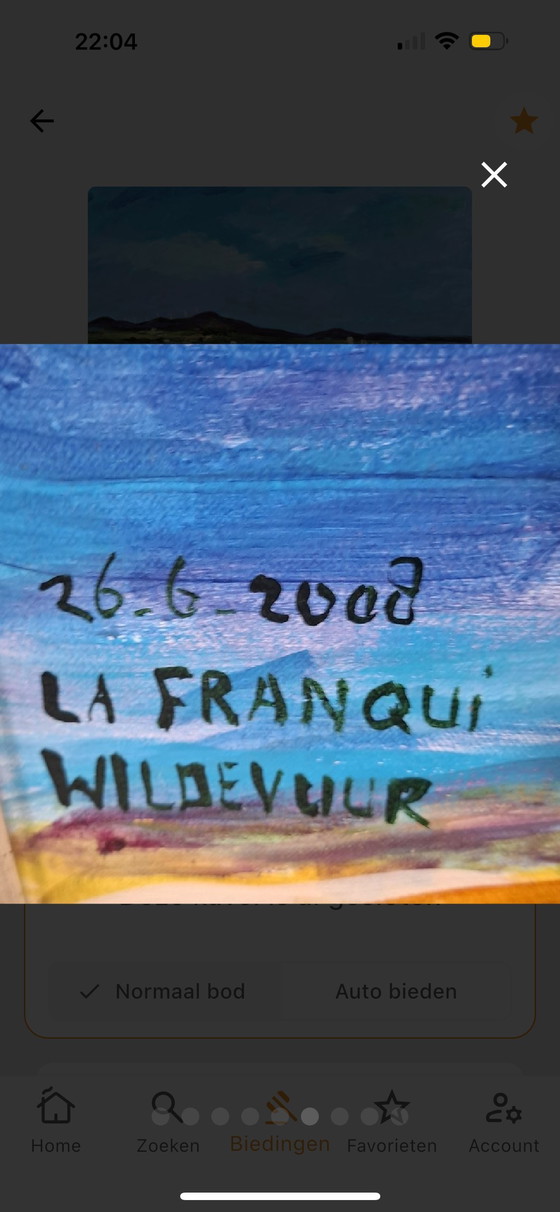 Image 1 of Bekanntes Werk von Maya Wildevuur aus dem Jahr 2008 „La Franqui“, Acryl, 70 x 90 cm