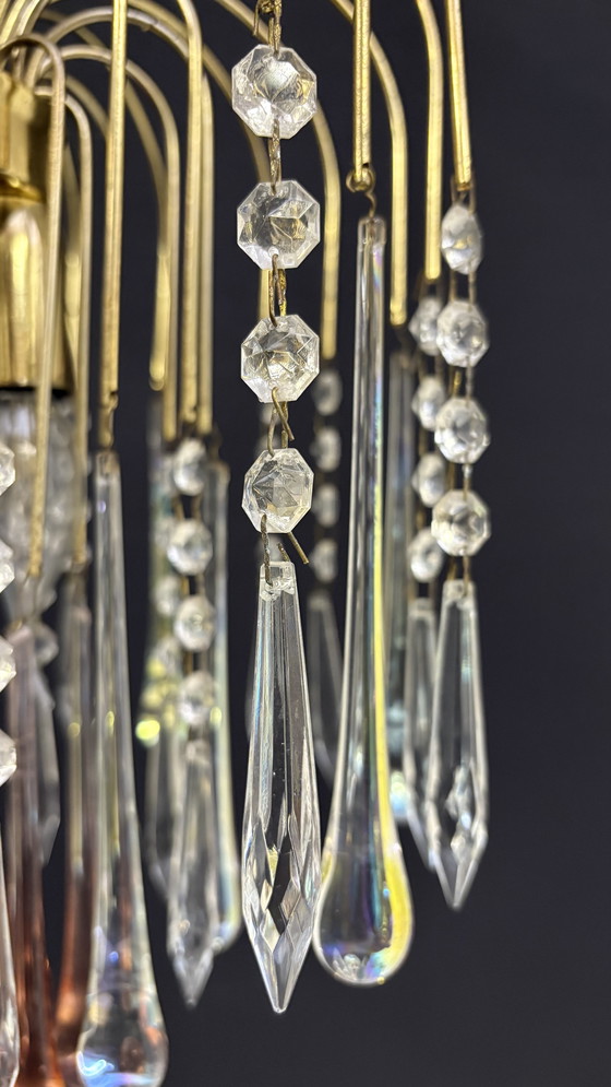 Image 1 of Lampada a goccia a cascata di Murano in stile Paolo Venini