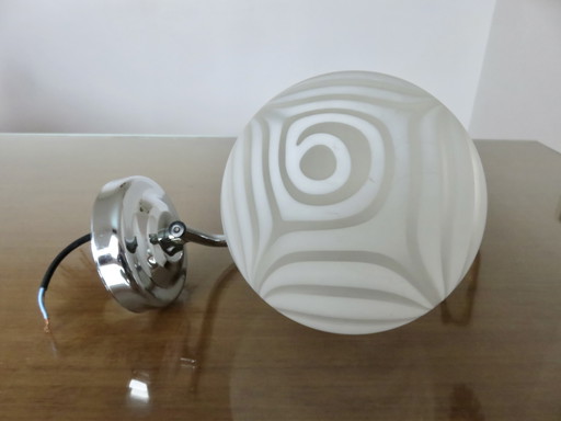 Wall Lamp In Murano Glass And Chromed Metal, 1970